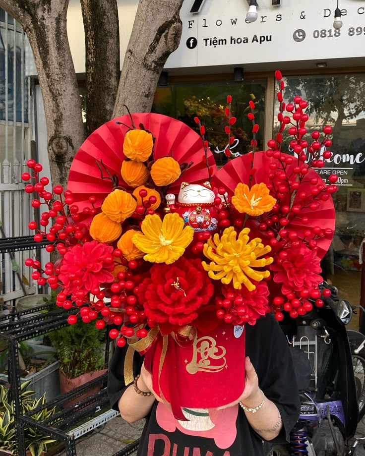 Giỏ hoa Tết sum vầy